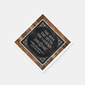 Rustic Man Myth Legend 65. Geburtstag Schwarz Serviette (Ecke)