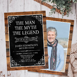 Rustic Man Myth Legend Foto 60. Geburtstag Einladung