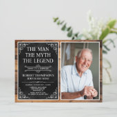 Rustic Man Myth Legend Überraschung 100. Geburtsta Einladung (Stehend Vorderseite)