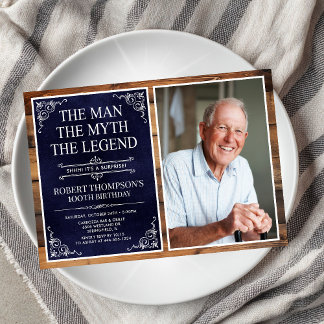 Rustic Man Myth Legend Überraschung 100. Geburtsta Einladung
