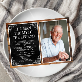 Rustic Man Myth Legend Überraschung 100. Geburtsta Einladung