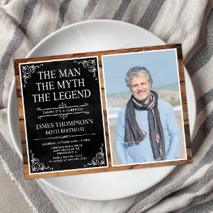 Rustic Man Myth Legend Überraschung 60. Geburtstag Einladung