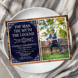 Rustic Man Myth Legend Überraschung 75. Geburtstag Einladung