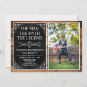 Rustic Man Myth Legend Überraschung 75. Geburtstag Einladung (Vorderseite)