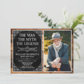 Rustic Man Myth Legend Überraschung 80. Geburtstag Einladung (Stehend Vorderseite)