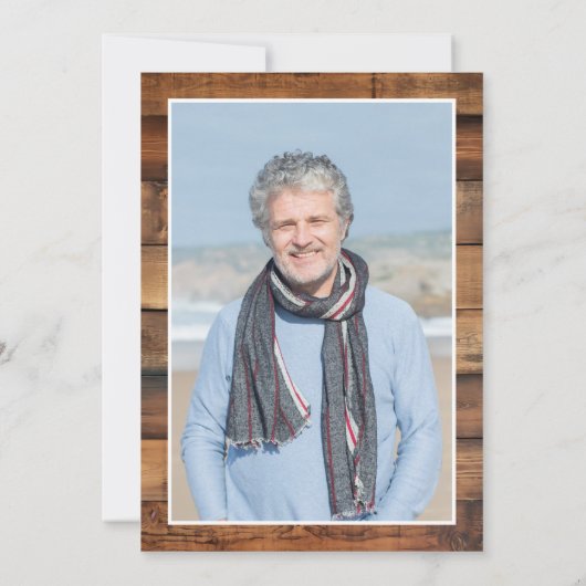 Rustic Man Myth Legend Überraschung Foto 65 Geburt Einladung (Rückseite)