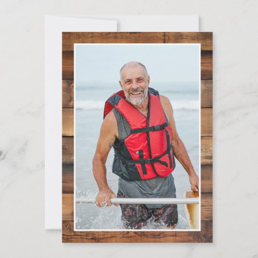 Rustic Man Myth Legend Überraschung Foto 75 Geburt Einladung (Rückseite)