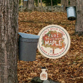 RUSTIC MAPLE Herbstfarben Ahornsirup-Kraftlabel Runder Aufkleber