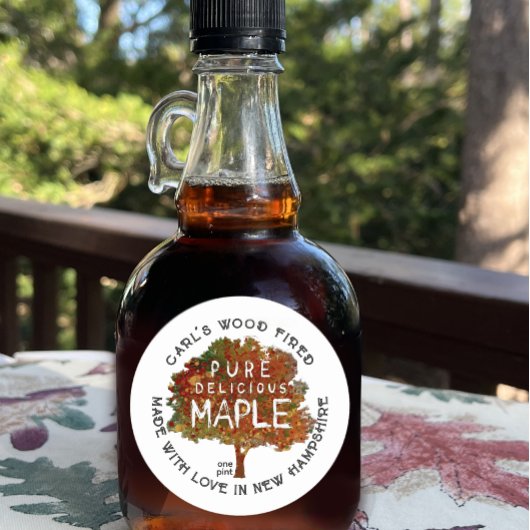 RUSTIC MAPLE Herbstfarben Pur Ahornsirup Runder Aufkleber