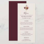 Rustic Maple Leaf Fall Wedding Menu Card Menükarte (Vorne/Hinten)