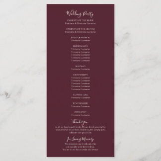 Rustic Maple Leaf Fall Wedding Program Programm