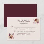 Rustic Maple Leaf Fall Wedding RSVP Card Karte (Vorne/Hinten)