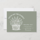 Rustic Market Garden Dusche Dankeskarte (Vorderseite)
