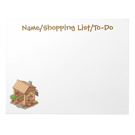 Rustic Market Stall Produce Notizblock (Vorderseite)