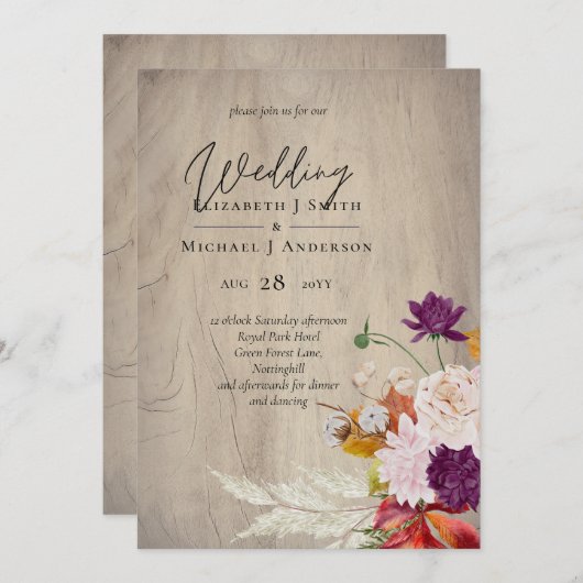 Rustic Maroon Ginger Blush Wedding (Vorne/Hinten)