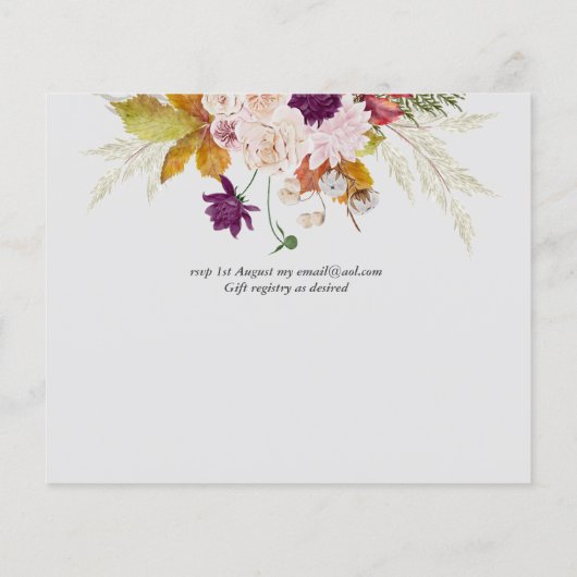 Rustic Maroon Ginger Blush Wedding (Rückseite)