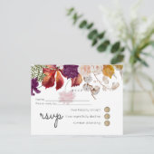 Rustic Maroon Ginger Blush Wedding RSVP Einladungspostkarte (Stehend Vorderseite)