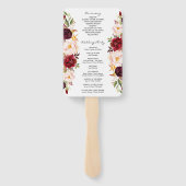 Rustic Marsala Burgundy Fan-Programmvorlage Fächer (Rückseite)