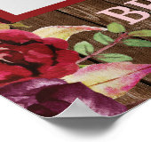 Rustic Marsala Burgundy Foto Prop Frame Poster (Ecke)