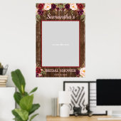 Rustic Marsala Burgundy Foto Prop Frame Poster (Heimbüro)