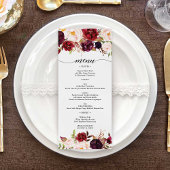 Rustic Marsala Burgundy Vielen Dank und Menü Programm