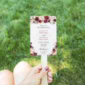 Rustic Marsala Burgundy Wedding Program Fan Fächer
