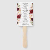 Rustic Marsala Burgundy Wedding Program Fan Fächer (Rückseite)