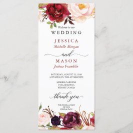 Rustic Marsala Burgundy Wedding Program Programm