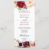 Rustic Marsala Burgundy Wedding Program Programm (Vorderseite)