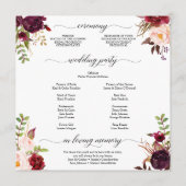 Rustic Marsala Burgundy Wedding Program Programm (Rückseite)