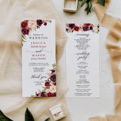 Rustic Marsala Burgundy Wedding Program Programm