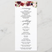 Rustic Marsala Burgundy Wedding Program Programm (Rückseite)