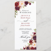 Rustic Marsala Burgundy Wedding Program Programm (Vorderseite)