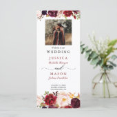 Rustic Marsala Burgundy Wedding Program Programm (Stehend Vorderseite)