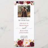 Rustic Marsala Burgundy Wedding Program Programm (Vorderseite)