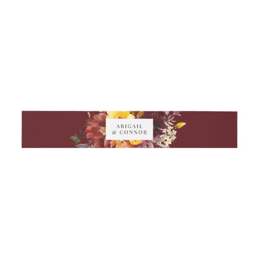 Rustic Marsala Burnt Orange Fall Wreath Einladungsbanderole (Flach)