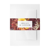 Rustic Marsala Burnt Orange Fall Wreath Einladungsbanderole (Vorderseite Beispiel)