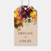 Rustic Marsala Burnt Orange Fall Wreath Geschenkanhänger (Vorderseite)