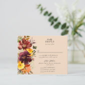 Rustic Marsala Burnt Orange Fall Wreath RSVP Karte (Stehend Vorderseite)