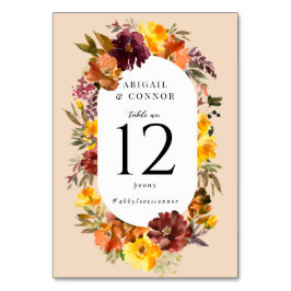 Rustic Marsala Burnt Orange Fall Wreath Tischnummer