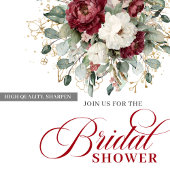 Rustic Marsala Floral Bridal Shower Invitation Einladung