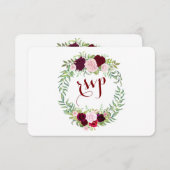Rustic Marsala Floral Burgundy Wedding RSVP (Vorne/Hinten)