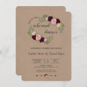 Rustic Marsala Floral Craft Papier Probe Abendesse Einladung (Vorne/Hinten)