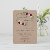 Rustic Marsala Floral Craft Papier Probe Abendesse Einladung (Stehend Vorderseite)