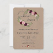 Rustic Marsala Floral Craft Papier Probe Abendesse Einladung (Vorderseite)