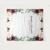 Rustic Marsala Floral Wedding Foto Stand Hintergru Wandteppich (Vorderseite (Horizontal))