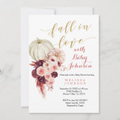 Rustic Marsala Pumpkin Fall in Liebe Baby Dusche Einladung (Vorderseite)