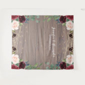 Rustic Marsala Wood Wedding Foto Stand Hintergrund Wandteppich (Vorderseite (Horizontal))