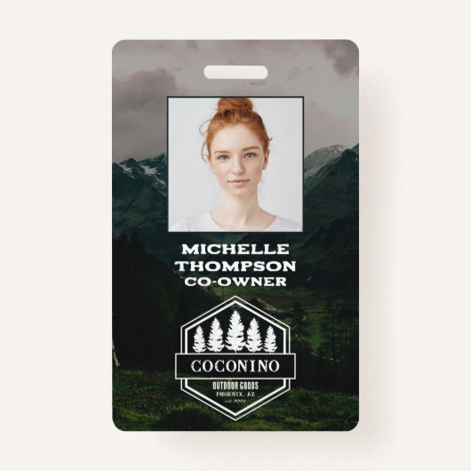 Rustic Masculine Forest Mountains Outdoors Ausweis (Vorderseite)