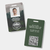 Rustic Masculine Forest Mountains Outdoors Ausweis (Vorder- & Rückseite)